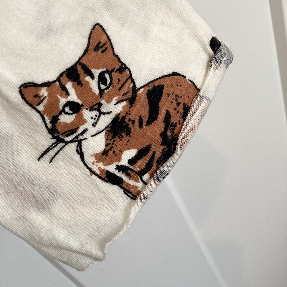 ♠️Anthropologie Caitlyn Long Sleeve Boxy Tee Maeve New Medium Cat Bird Ace Bunny - Picture 8 of 16